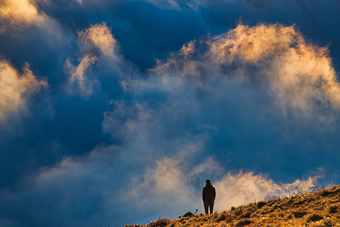 man on hill
